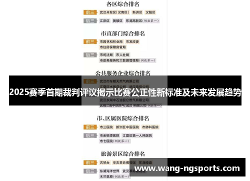 2025赛季首期裁判评议揭示比赛公正性新标准及未来发展趋势